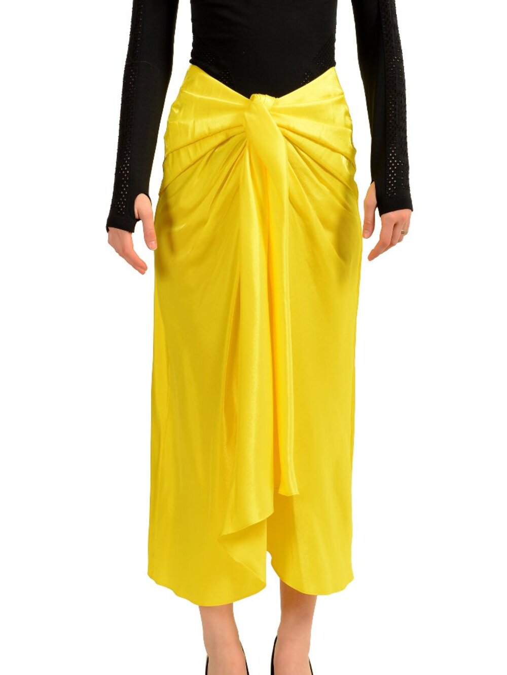 Scuderia Ferrari Women's Straight A-Line Shiny Viscose Midi Skirt US S IT 40